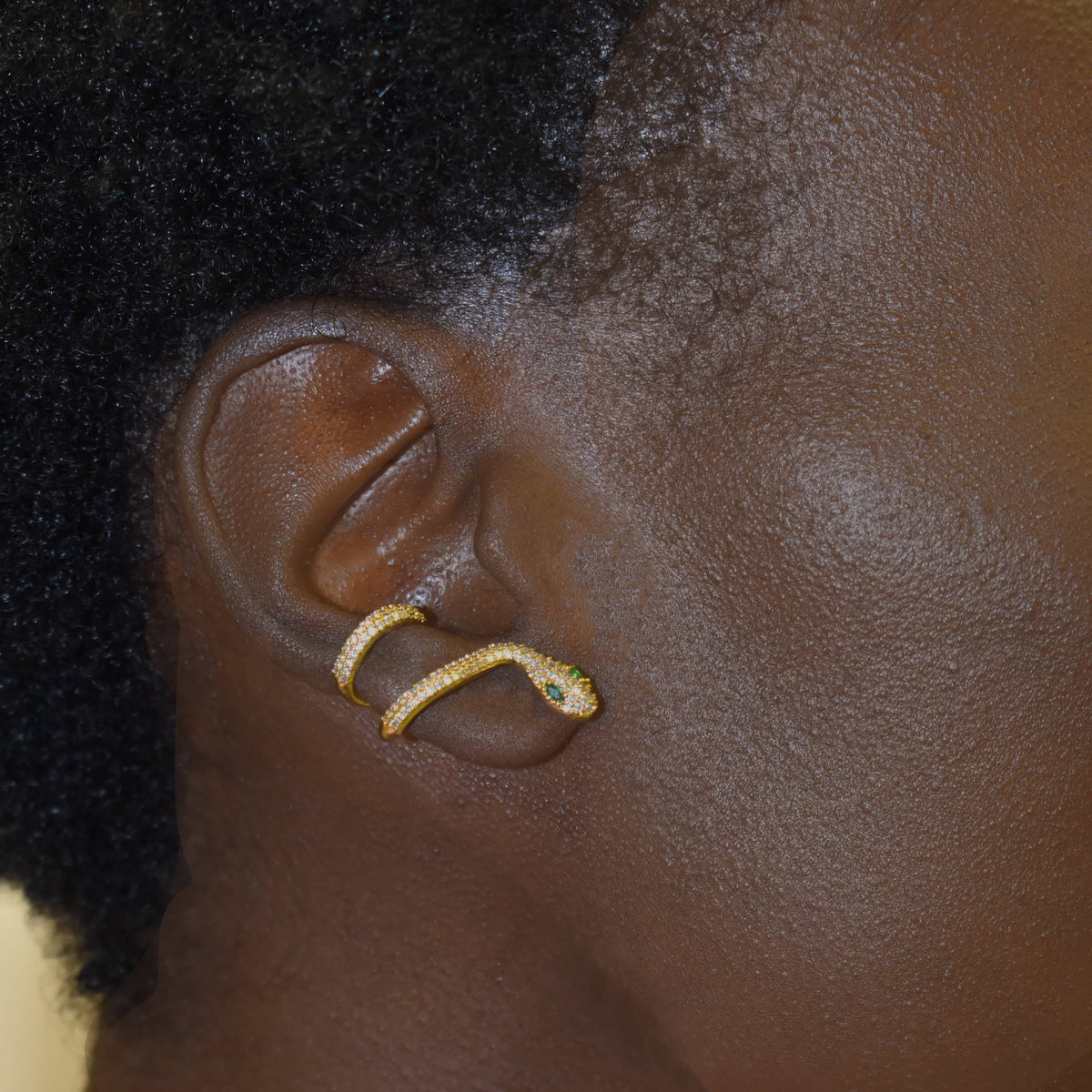 Cobra Pave Cuff Earring
