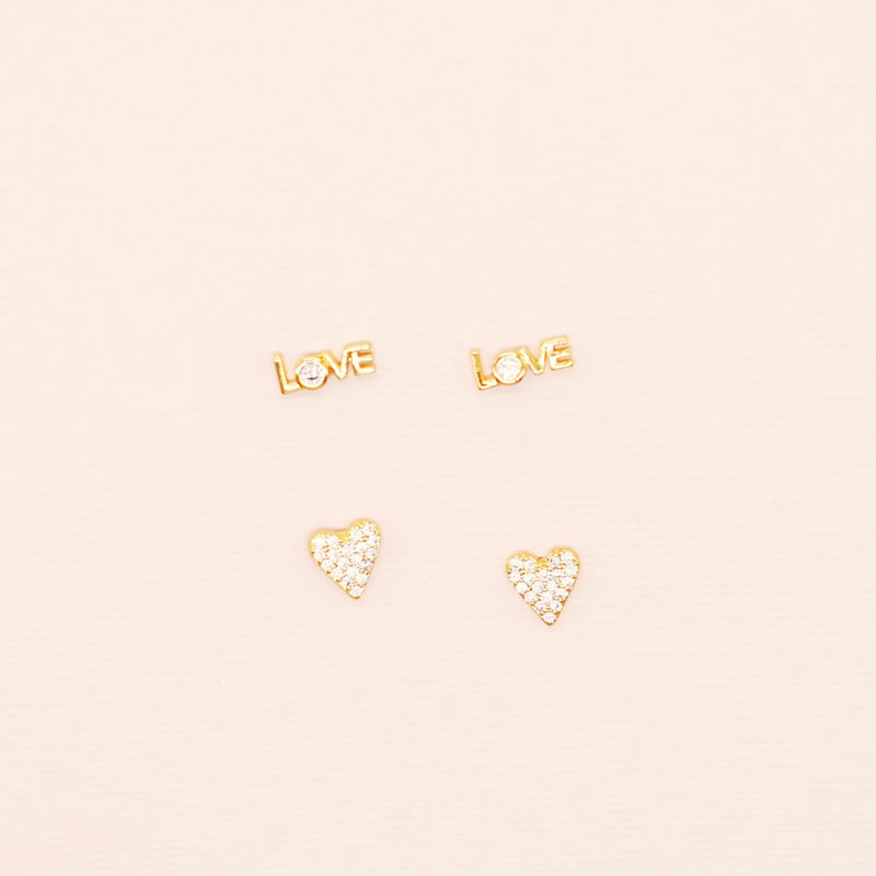 Love Pave Stud Earring Pack