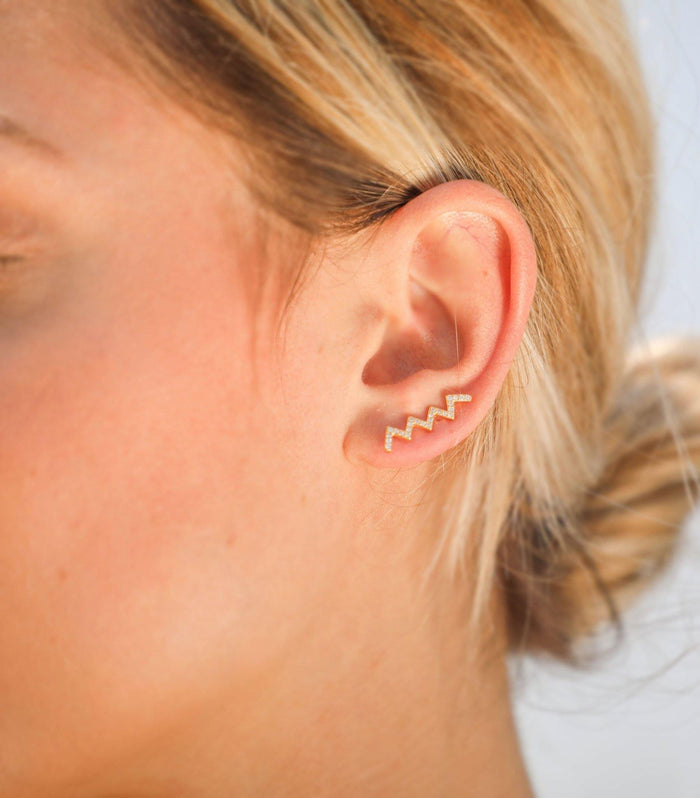 Jagger Pave Ear Climber - Taylor Adorn